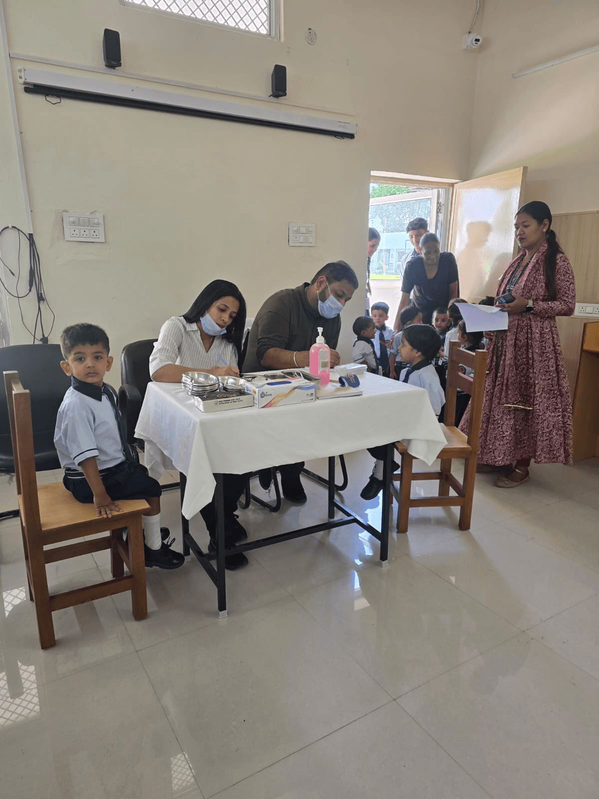 Health checkup screening in progress